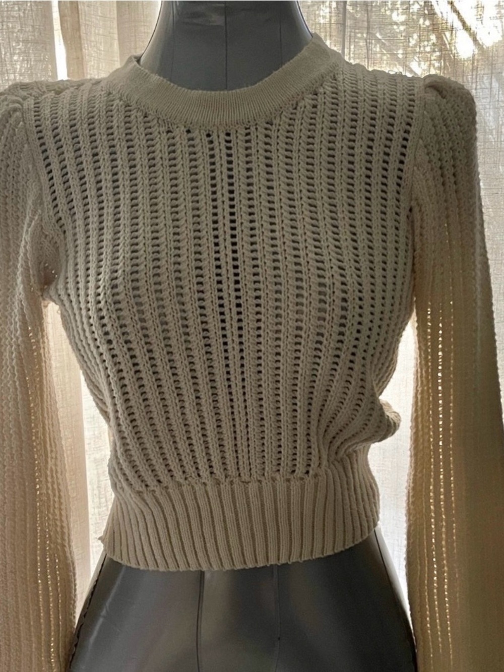 Z Supply Ivory Ribbed Crew Sweater